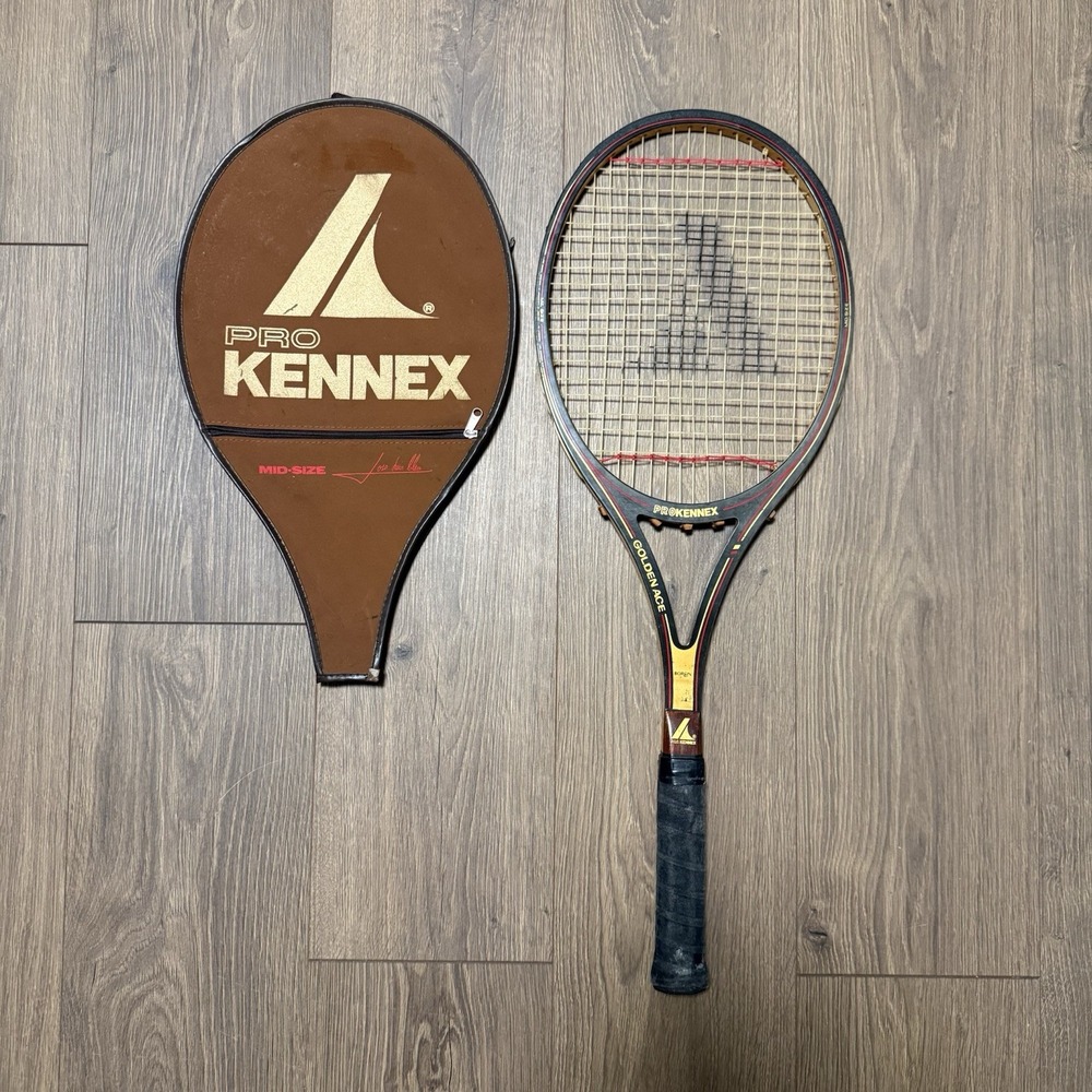 Vtg PRO KENNEX GOLDEN ACE MidSize Tennis Racquet JOSÉ LUIS CLERC Signature Cover